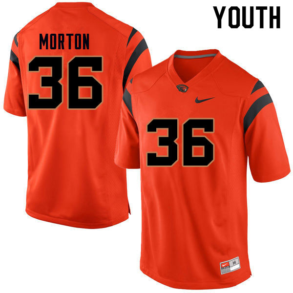 Youth #36 Connor Morton Oregon State Beavers College Football Jerseys Sale-Orange